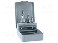 Drill set; for metal; high speed steel; thin tinware; 3pcs. ALPEN-MAYKESTAG
