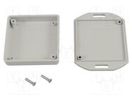 Enclosure: multipurpose; X: 60mm; Y: 60mm; Z: 15mm; with fixing lugs HAMMOND