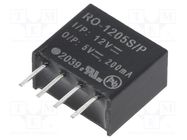 Converter: DC/DC; 1W; Uin: 10.8÷13.2V; Uout: 5VDC; Iout: 200mA; SIP4 RECOM