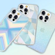 Kingxbar Streamer Series luxury elegant phone case for iPhone 13 Pro blue (Triangle), Kingxbar