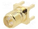 Socket; RP-SMA; male; straight; THT; on PCBs; PTFE; gold-plated ADAM TECH