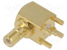 Socket; SMB; female; angled 90°; THT; on PCBs; PTFE; gold-plated ADAM TECH