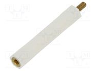 Insulating sleeve; Int.thread: M2,5; L: 35mm; UL94V-2; Body: white DREMEC