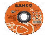 Cutting wheel; Ø: 125mm; Øhole: 22.23mm; Disc thick: 1mm; Class: 5* BAHCO