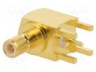 Socket; SMB; male; angled 90°; 50Ω; THT; for cable; PTFE; Mat: brass AMPHENOL RF
