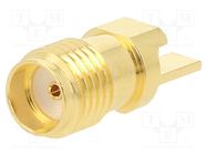 Connector: SMA; plug; female; card edge; straight; 50Ω; SMT; PTFE AMPHENOL RF