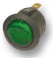 ROCKER SWITCH, SPST, ILLUM GREEN