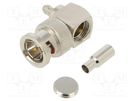 Plug; BNC; male; angled 90°; 75Ω; soldering,crimped; for cable; POM AMPHENOL RF