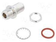 Coupler; straight; 50Ω; gold-plated; PTFE; N socket,both sides AMPHENOL RF