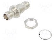 Coupler; straight; 50Ω; gold-plated; POM; TNC female,both sides AMPHENOL RF