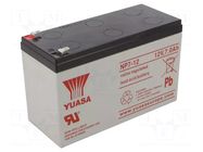 Re-battery: acid-lead; 12V; 7Ah; AGM; maintenance-free YUASA