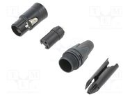 Connector: XLR; plug; female; PIN: 3; straight; for cable; soldering NEUTRIK