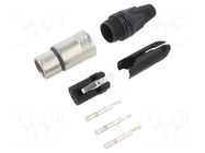 Connector: XLR; plug; female; XX-HA; 1A; PIN: 3; straight; for cable NEUTRIK