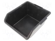 Container: cuvette; ESD; Width: 125mm; Ht: 65mm; L: 130mm; black STATICTEC