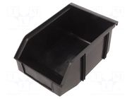 Container: cuvette; ESD; Width: 130mm; Ht: 89mm; L: 197mm; black STATICTEC