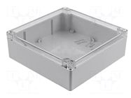 Enclosure: multipurpose; X: 180mm; Y: 180mm; Z: 60mm; 1554; grey; IP68 HAMMOND