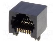 Connector: RJ45; socket; PIN: 8; Cat: 3; low profile; gold-plated 