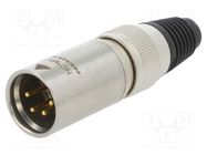 Plug; XLR; male; PIN: 4; straight; for cable; zinc die-cast; 3.5÷8mm NEUTRIK