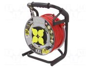 Extension lead; 3x2.5mm2; reel,with non-rotating sockets; red KEL