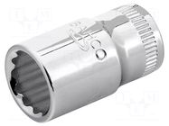 Socket; 12-angles,socket spanner; 13mm; 1/4"; tool steel BAHCO