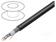 Wire: microphone cable; 2x2x0.22mm2; black; OFC; -15÷70°C; PVC TASKER