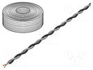 Wire: assembly; 2x0.25mm2; stranded; Ext.dimensions: 2x1.4mm; 100m TASKER