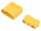 Plug; DC supply; AS120; male; PIN: 6; for cable; soldering; yellow AMASS