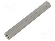 Screwed spacer sleeve; 100mm; Int.thread: M8; hexagonal DREMEC