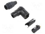 Connector: XLR; plug; female; PIN: 3; angled 90°; swivel; for cable NEUTRIK