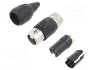 Connector: XLR; plug; female; TOP; 16A; PIN: 3; straight; for cable NEUTRIK