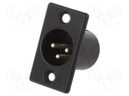 Socket; XLR; male; PIN: 3; straight; soldering; Contacts: brass; 50V NEUTRIK