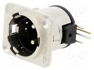 Connector: XLR; socket; male; PIN: 3; angled 90°; THT; silver; 6A NEUTRIK