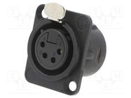 Connector: XLR; socket; female; PIN: 4; straight; with push button NEUTRIK