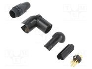 Plug; XLR; male; PIN: 10(2+8); angled 90°; swivel; for cable; 3A,16A NEUTRIK