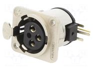 Connector: XLR; socket; female; PIN: 3; angled 90°; THT; silver; 6A NEUTRIK