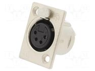 Connector: XLR; socket; female; PIN: 4; straight; with push button NEUTRIK