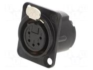 Connector: XLR; socket; female; PIN: 5; straight; with push button NEUTRIK