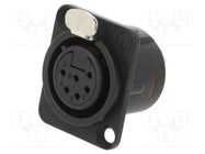 Connector: XLR; socket; female; PIN: 6; straight; with push button NEUTRIK