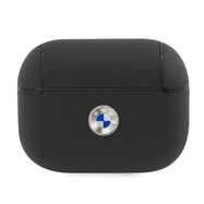 BMW BMAPSSLBK AirPods Pro cover czarny/black Geniune Leather Silver Logo, BMW
