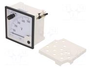 Voltmeter; on panel; VAC: 0÷500V; Class: 1.5; True RMS; Umax: 300V LUMEL