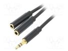 Cable; Jack 3.5mm 3pin socket x2,Jack 3.5mm 3pin plug; 0.3m VENTION