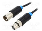 Cable; XLR male 3pin,XLR female 3pin; 1.5m; black; Øcable: 6mm VENTION