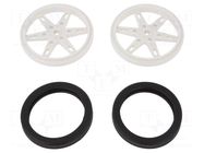 Wheel; white; Shaft: knurled; push-in,screw; Ø: 60mm; W: 8mm; 2pcs. POLOLU