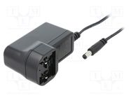 Power supply: switching; mains,plug; 12VDC; 0.5A; 6W; Out: 5,5/2,1 MEAN WELL