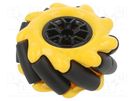 Wheel; yellow-black; Shaft: screw; screw; Ø: 48mm; Plating: rubber DFROBOT
