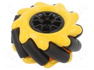 Wheel; yellow-black; Shaft: screw; screw; Ø: 48mm; Plating: rubber DFROBOT