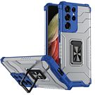 Crystal Ring Case Kickstand Tough Rugged Cover for Samsung Galaxy S21 Ultra 5G blue, Hurtel