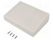 Enclosure: desktop; X: 189mm; Y: 134mm; Z: 54.6mm; ABS; light grey GAINTA