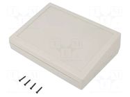 Enclosure: desktop; X: 189mm; Y: 134mm; Z: 54.6mm; ABS; light grey GAINTA
