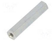 Screwed spacer sleeve; 30mm; Int.thread: M3; hexagonal; steel DREMEC